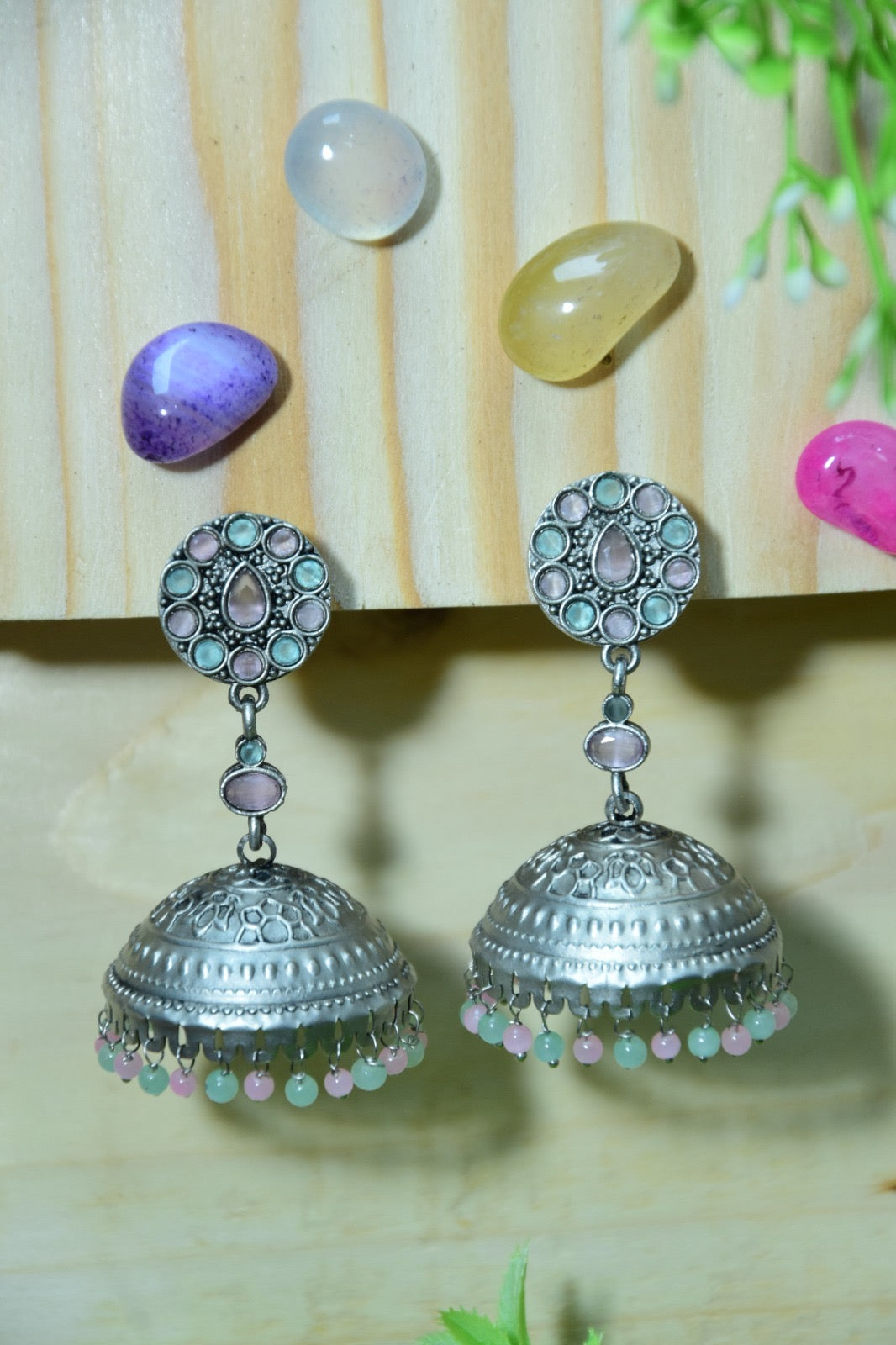 RADHA SILVER OXIDISED JHUMKA