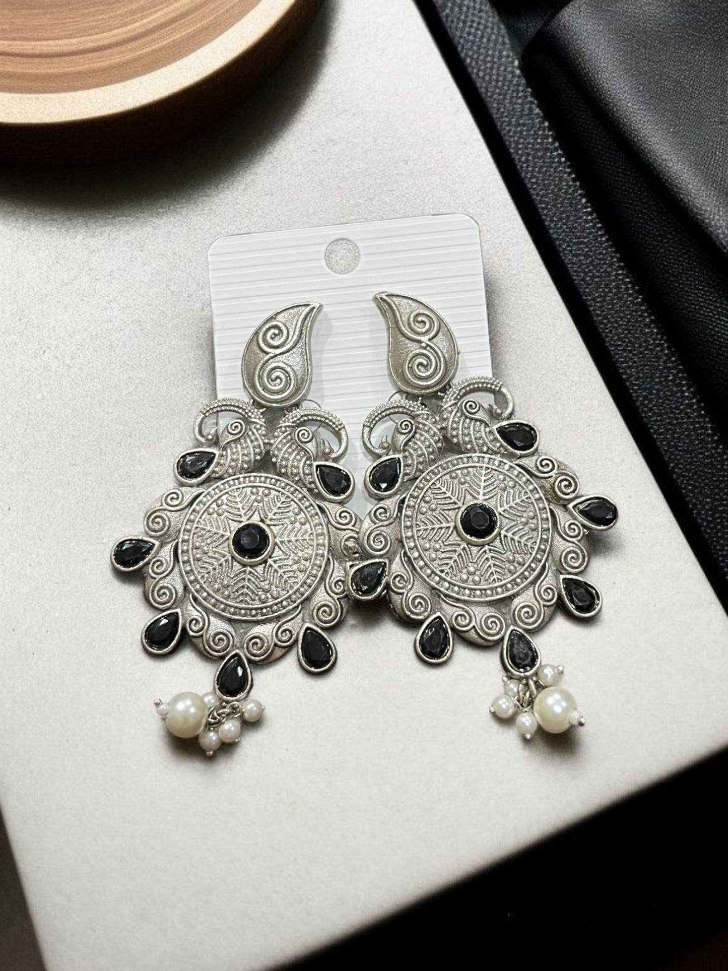 KALANGI SILVER OXIDISED EARRING