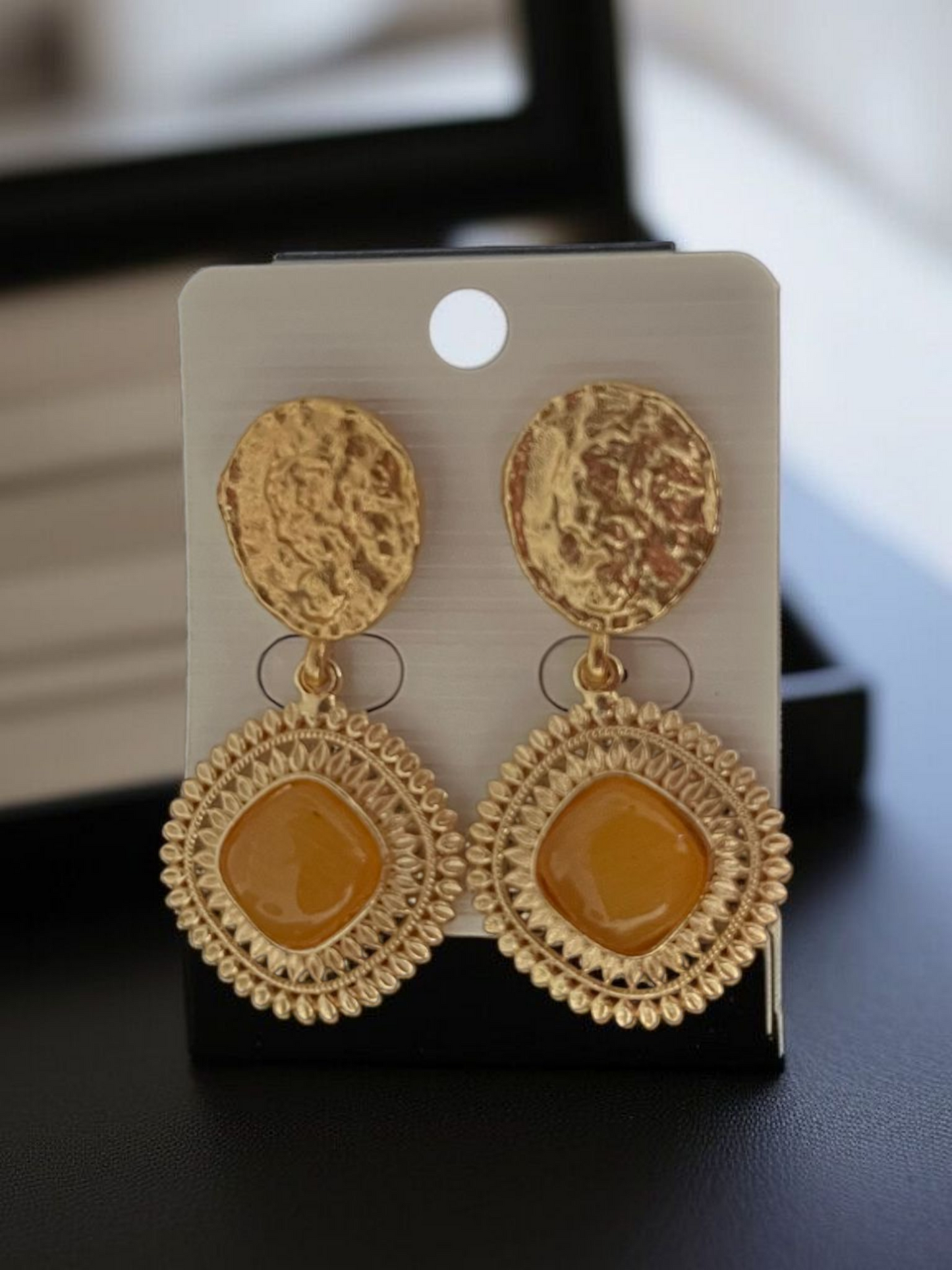 RUHANI RADIANCE GOLDEN BRASS EARRING