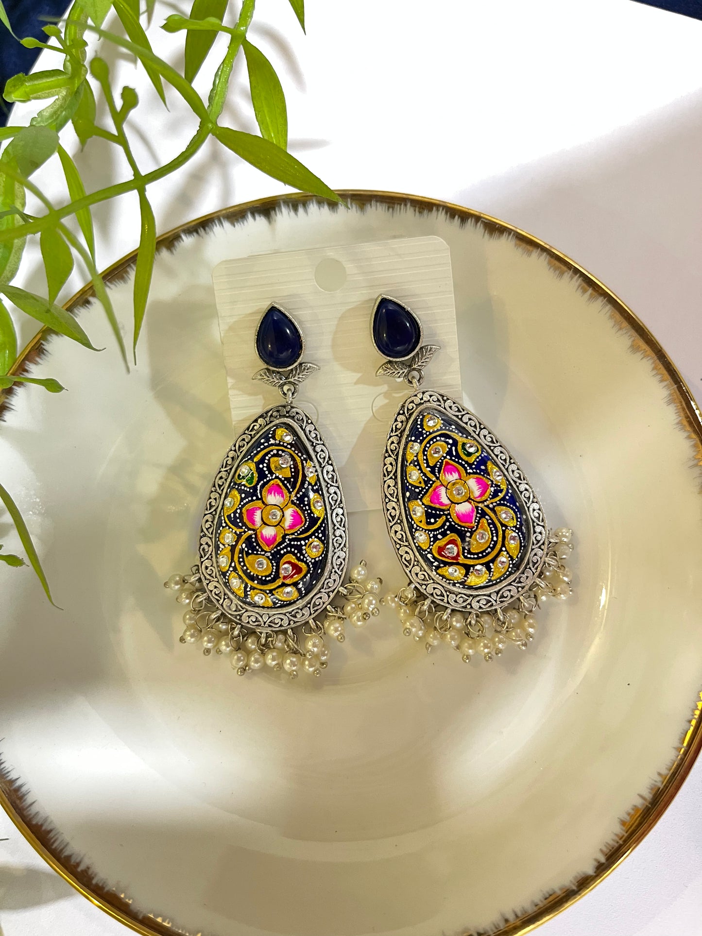 Monalisa Grace Tanjore Painted Earrings