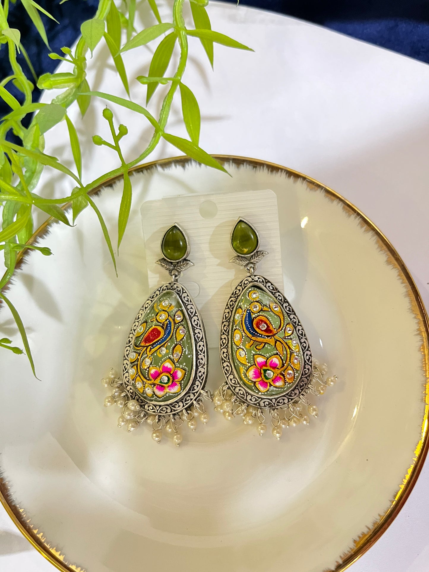 Monalisa Grace Tanjore Painted Earrings