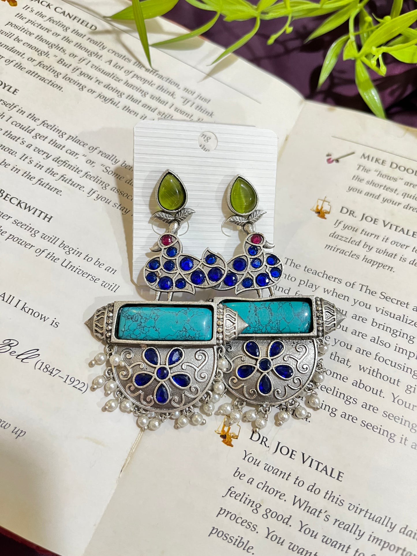 MORBAAN GERMAN SILVER DANGLER EARRING