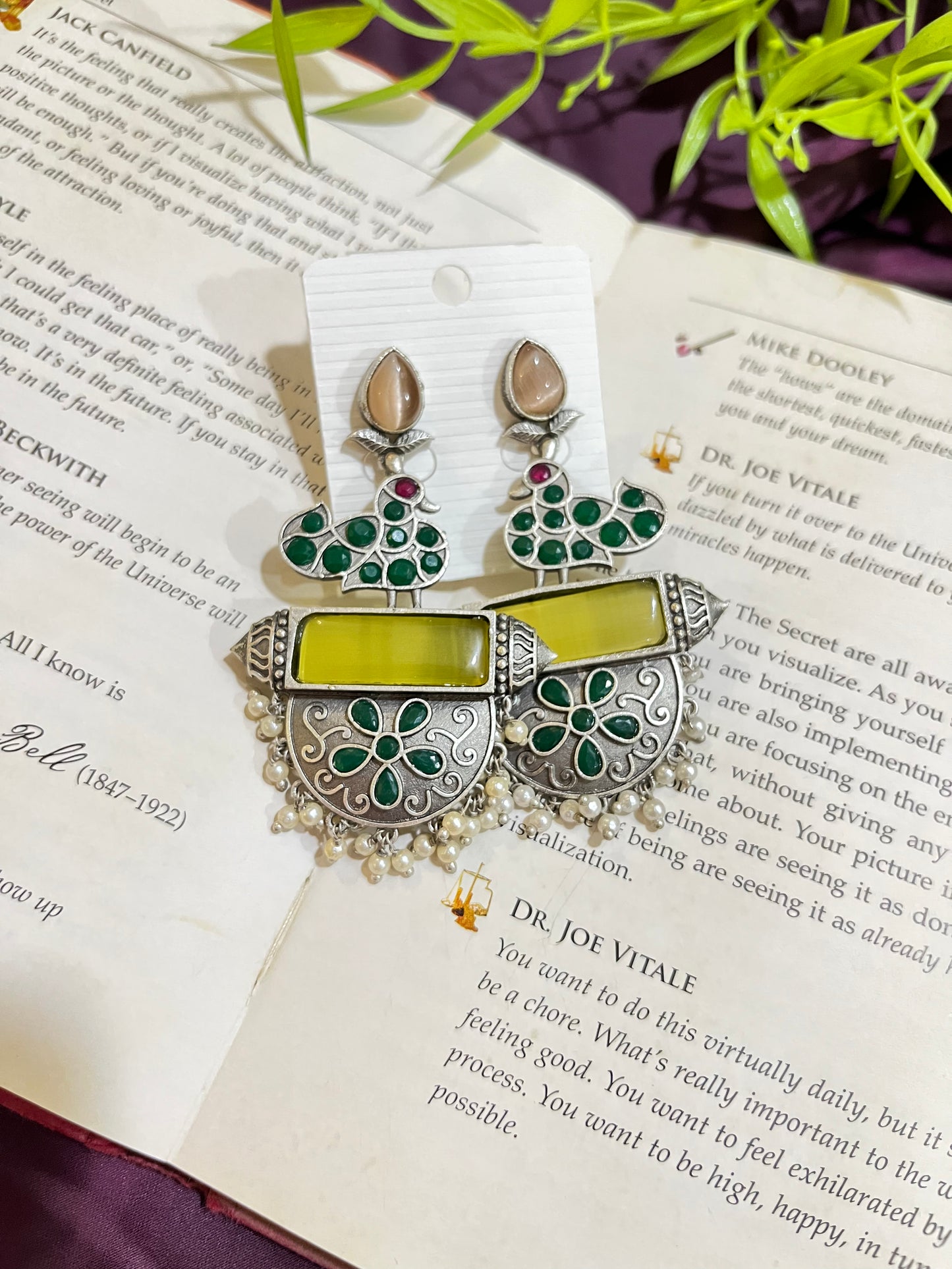 MORBAAN GERMAN SILVER DANGLER EARRING