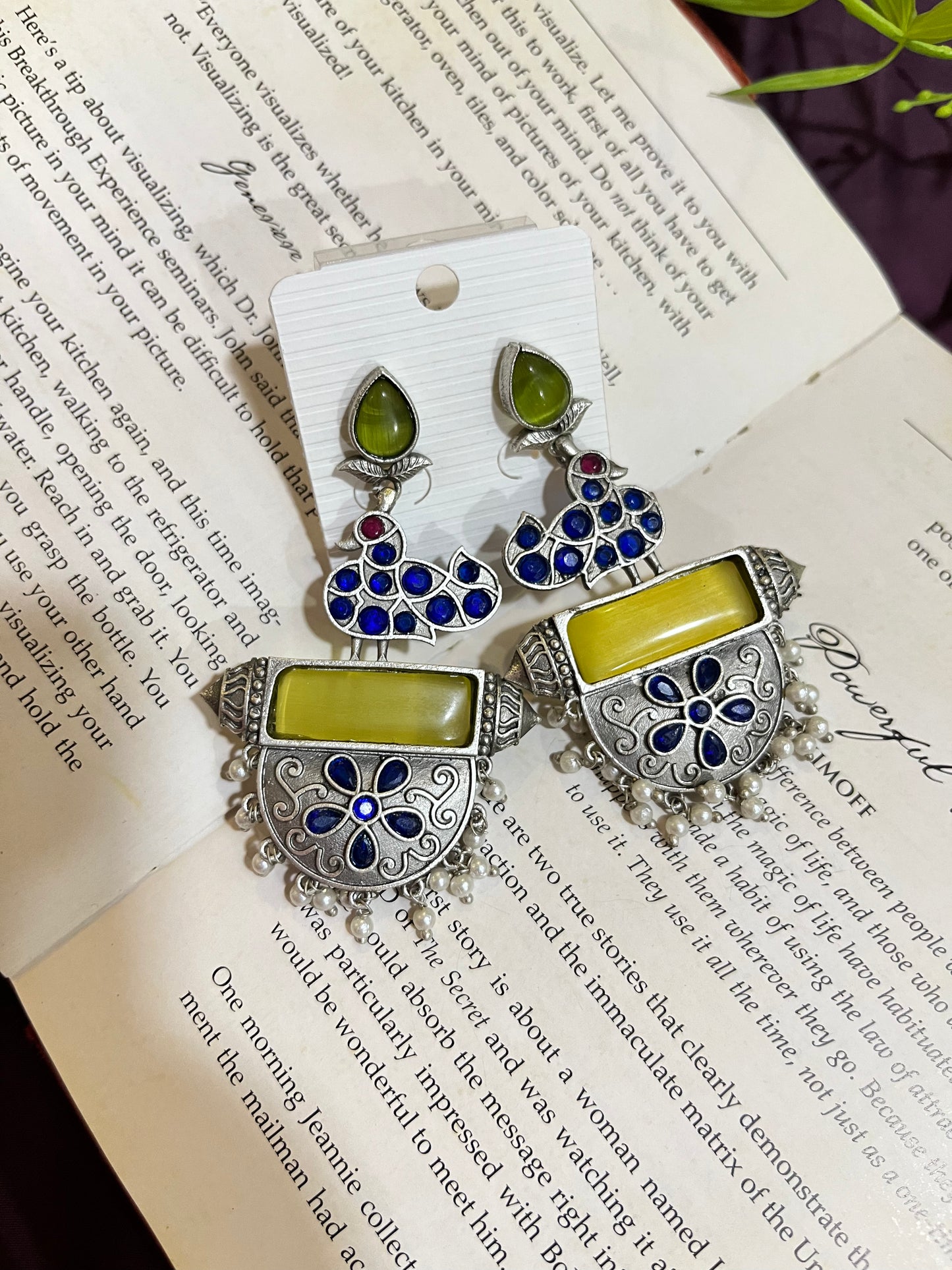 MORBAAN GERMAN SILVER DANGLER EARRING