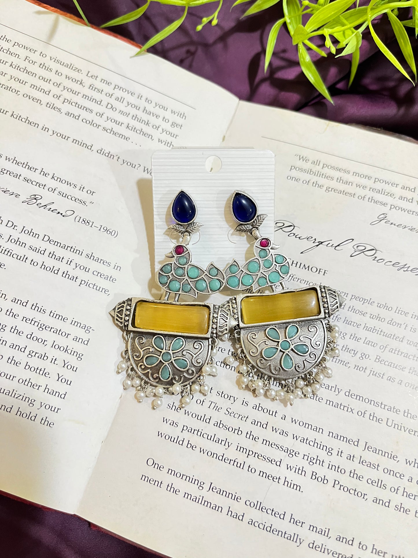 MORBAAN GERMAN SILVER DANGLER EARRING