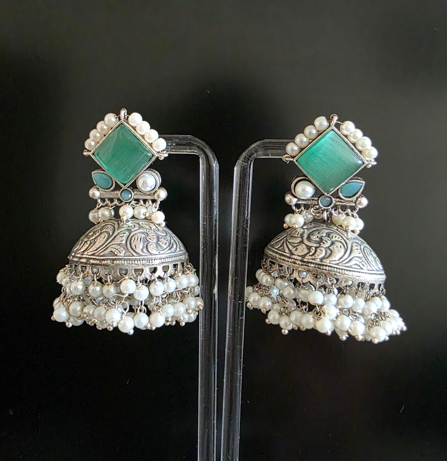 SURYA SHIKHAJ GERMAN SILVER JHUMKI