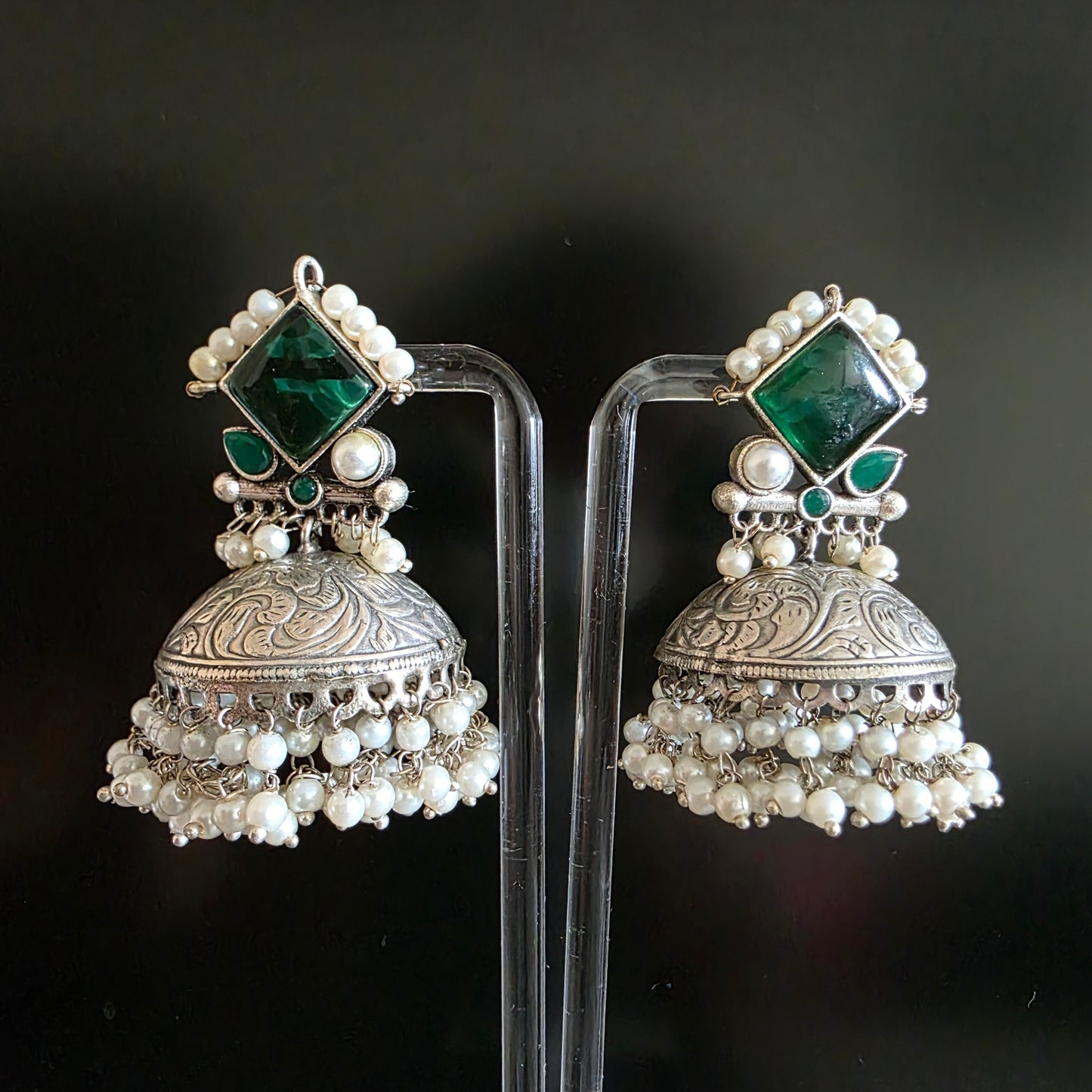 SURYA SHIKHAJ GERMAN SILVER JHUMKI