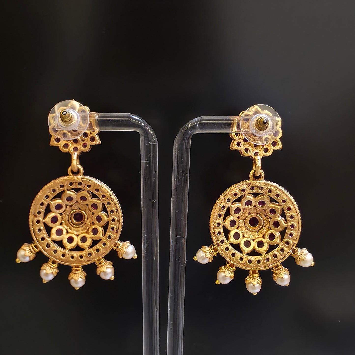 RUBY RADIANCE TEMPLE EARRINGS