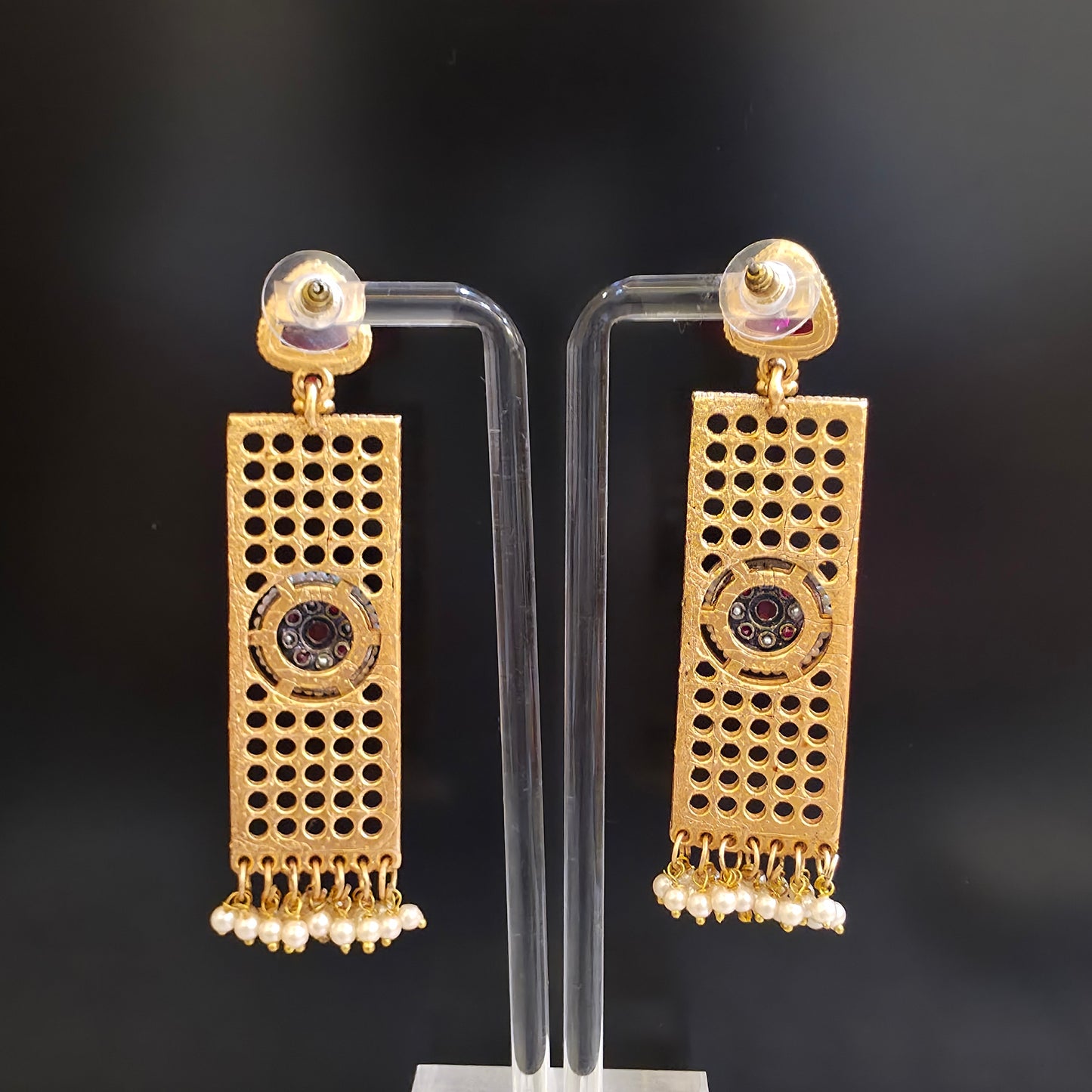 GULNAR TANJORE TASSEL EARRINGS