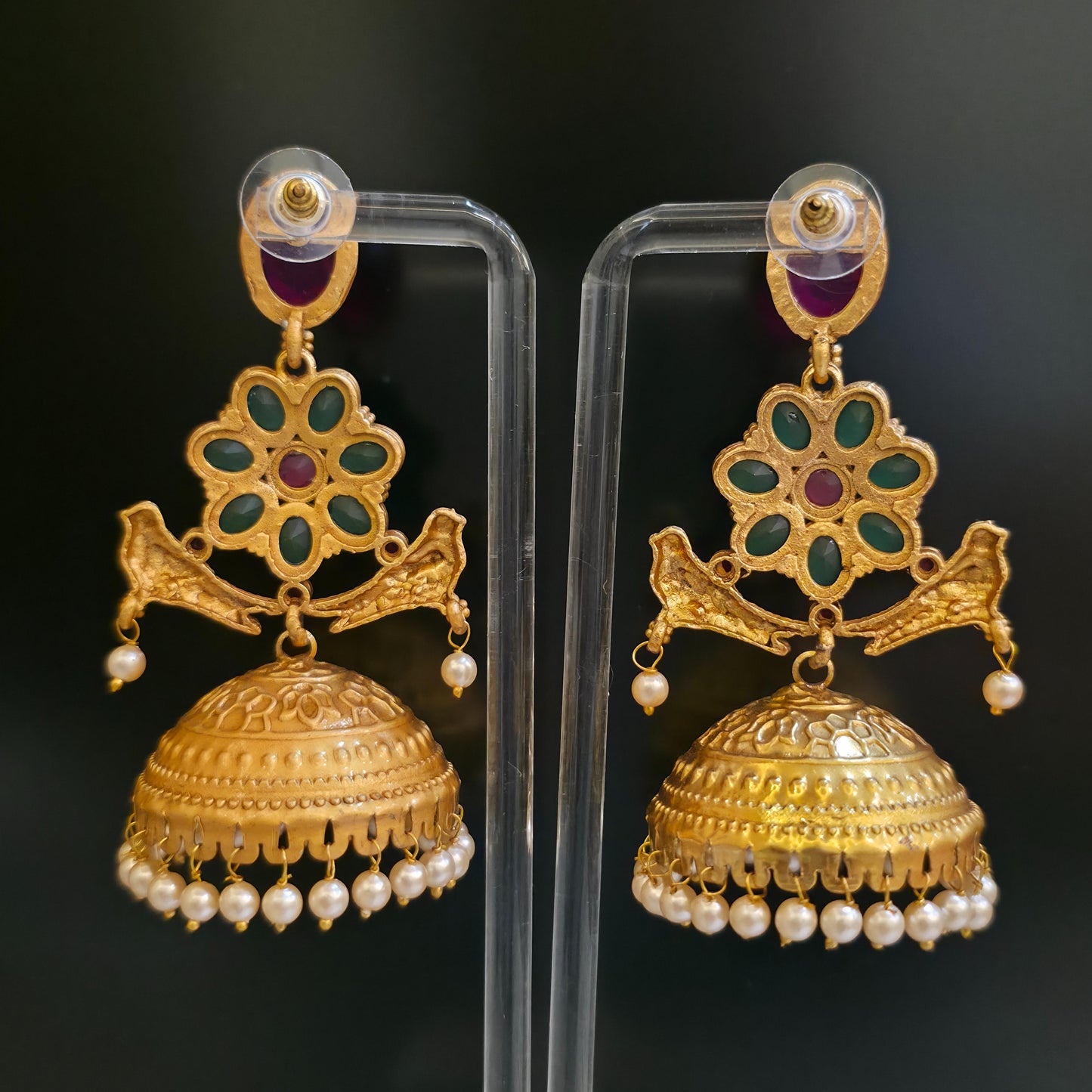 Mat Temple Ruby Jhumka