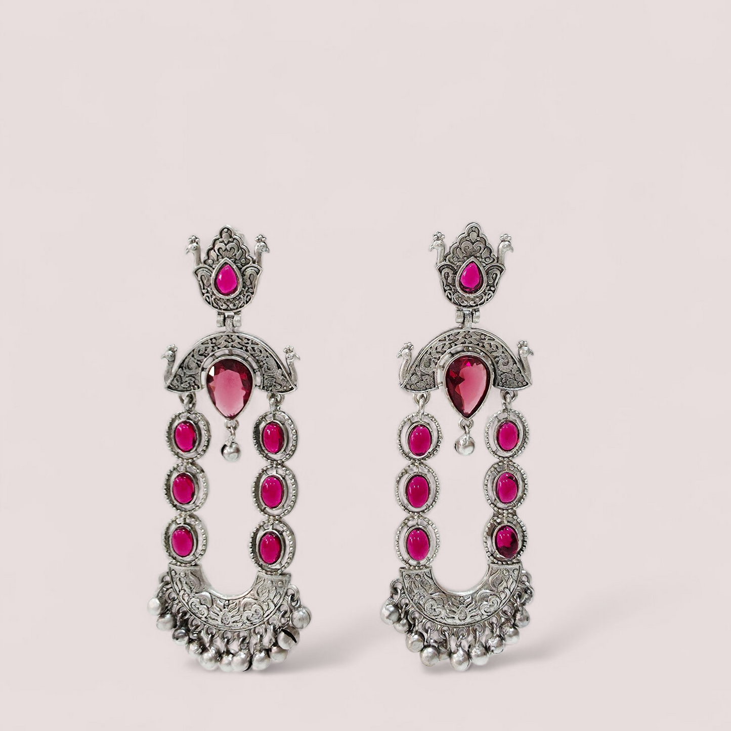 OOMPH MAROON JADAU KUNDAN CONTEMPORARY DANGLER