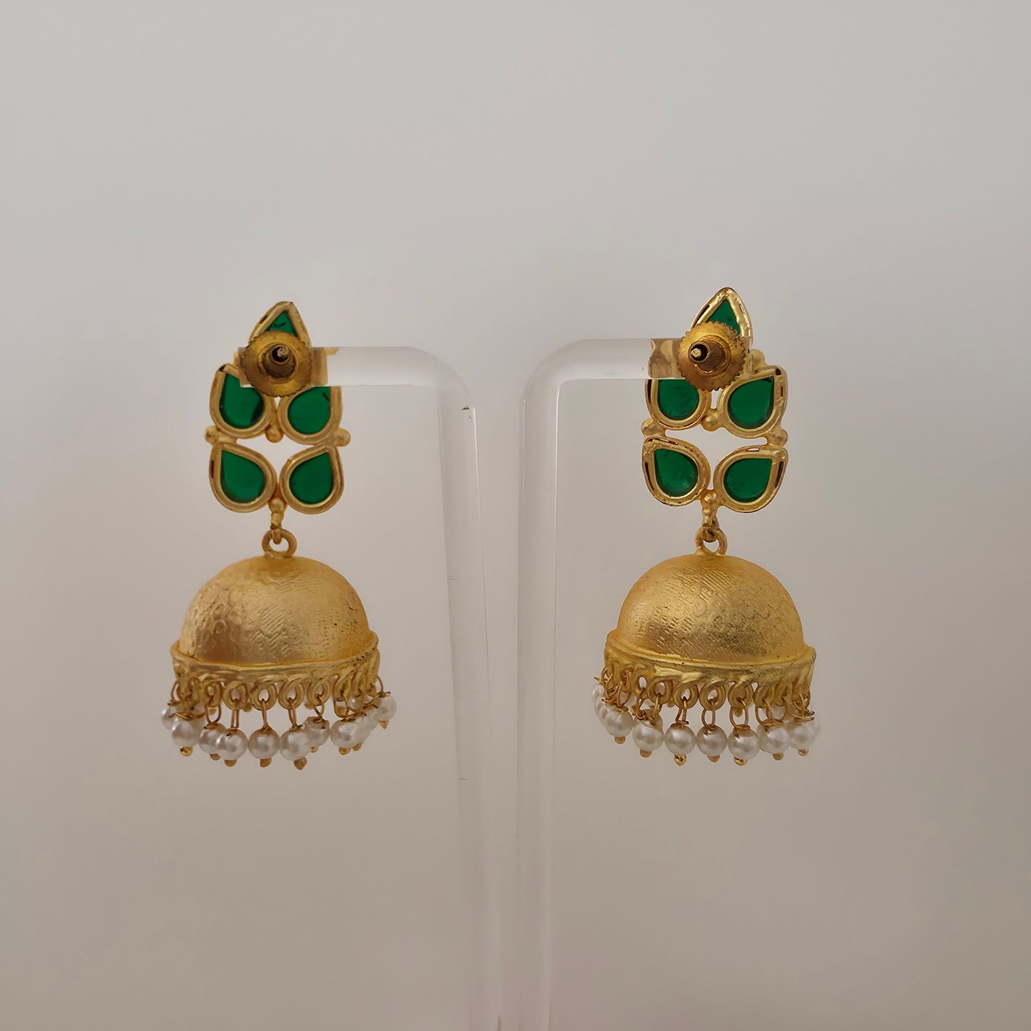 GOLDEN EMERALD PANNA JHUMKA