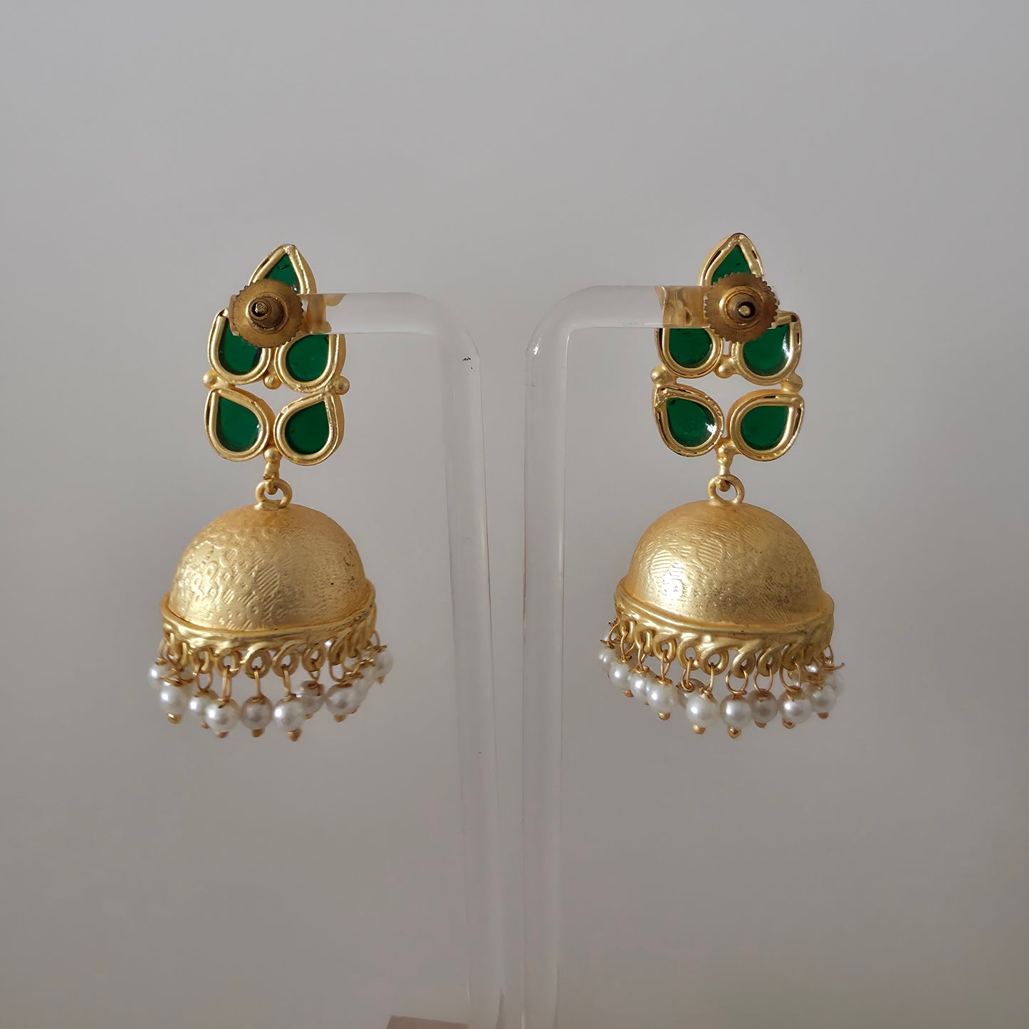GOLDEN EMERALD PANNA JHUMKA