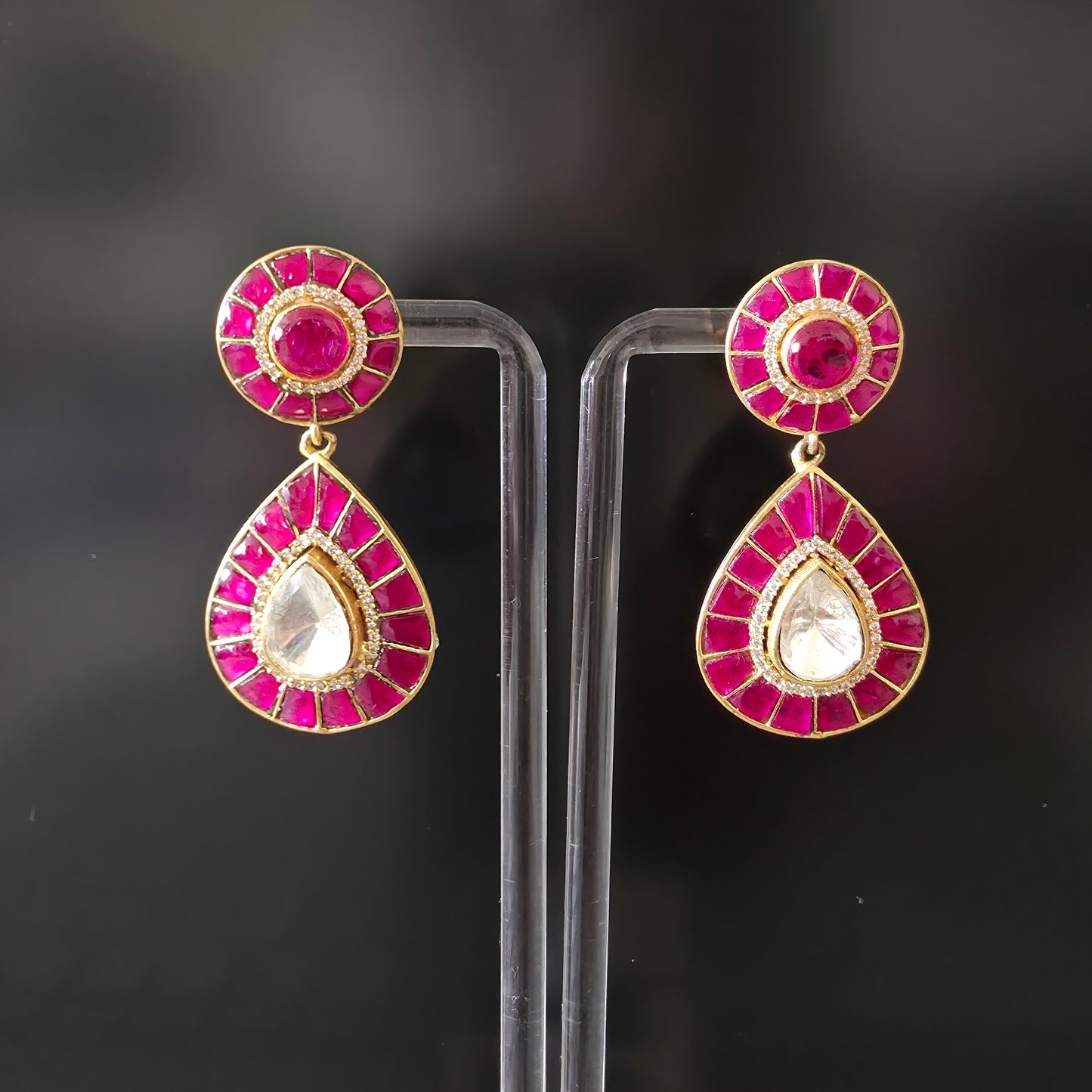 RUBINA GOLD PLATED JADAU KUNDAN EARRING