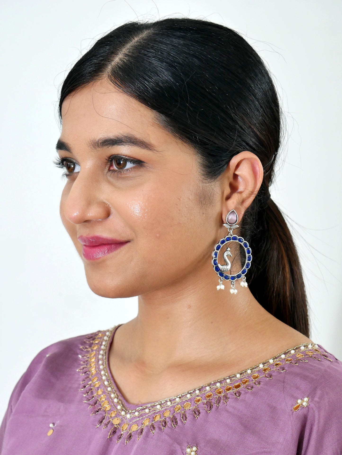 ETHNIC SILVER OXIDISED DANGLERS FOR GIRLS