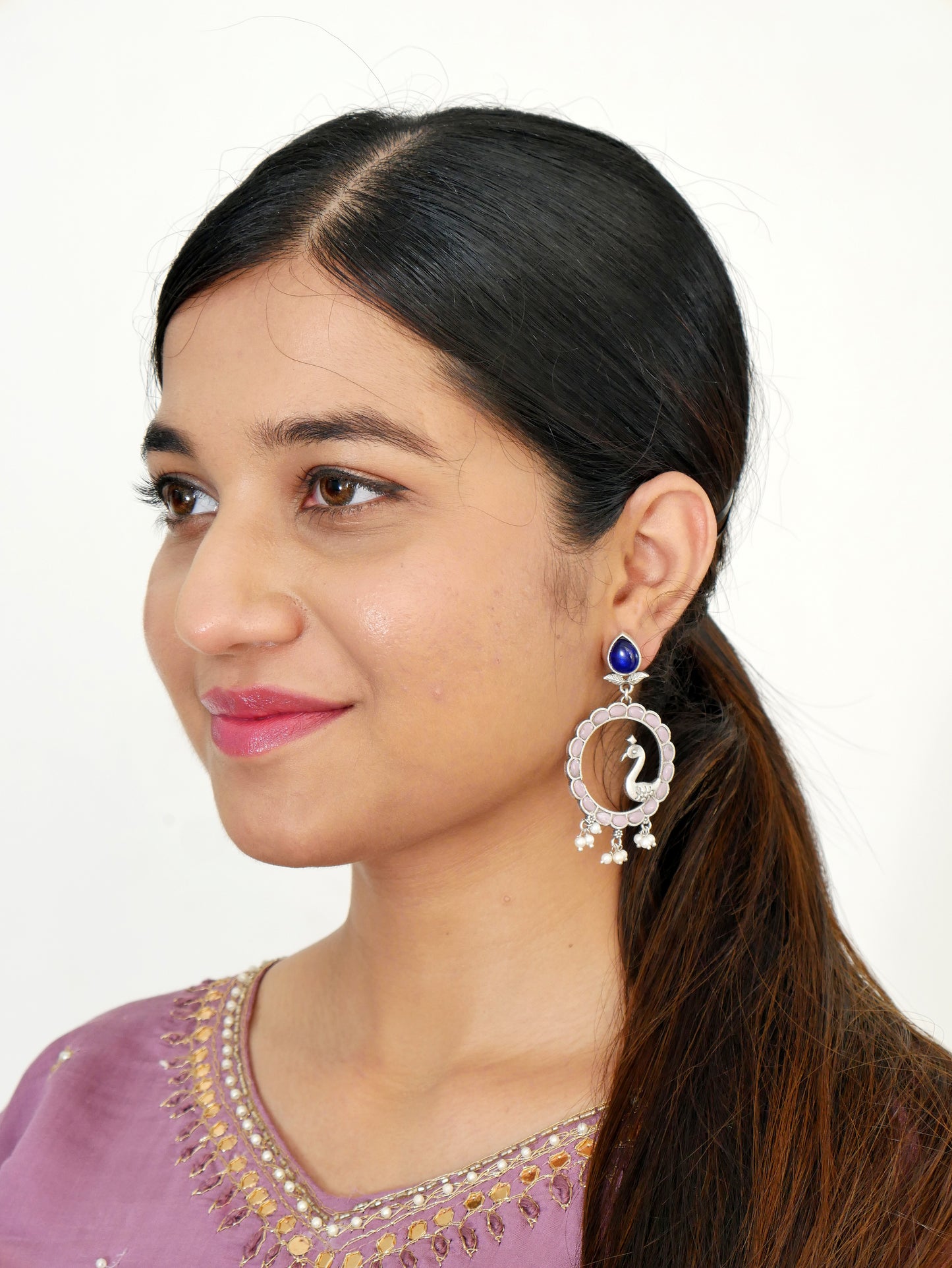 ETHNIC SILVER OXIDISED DANGLERS FOR GIRLS
