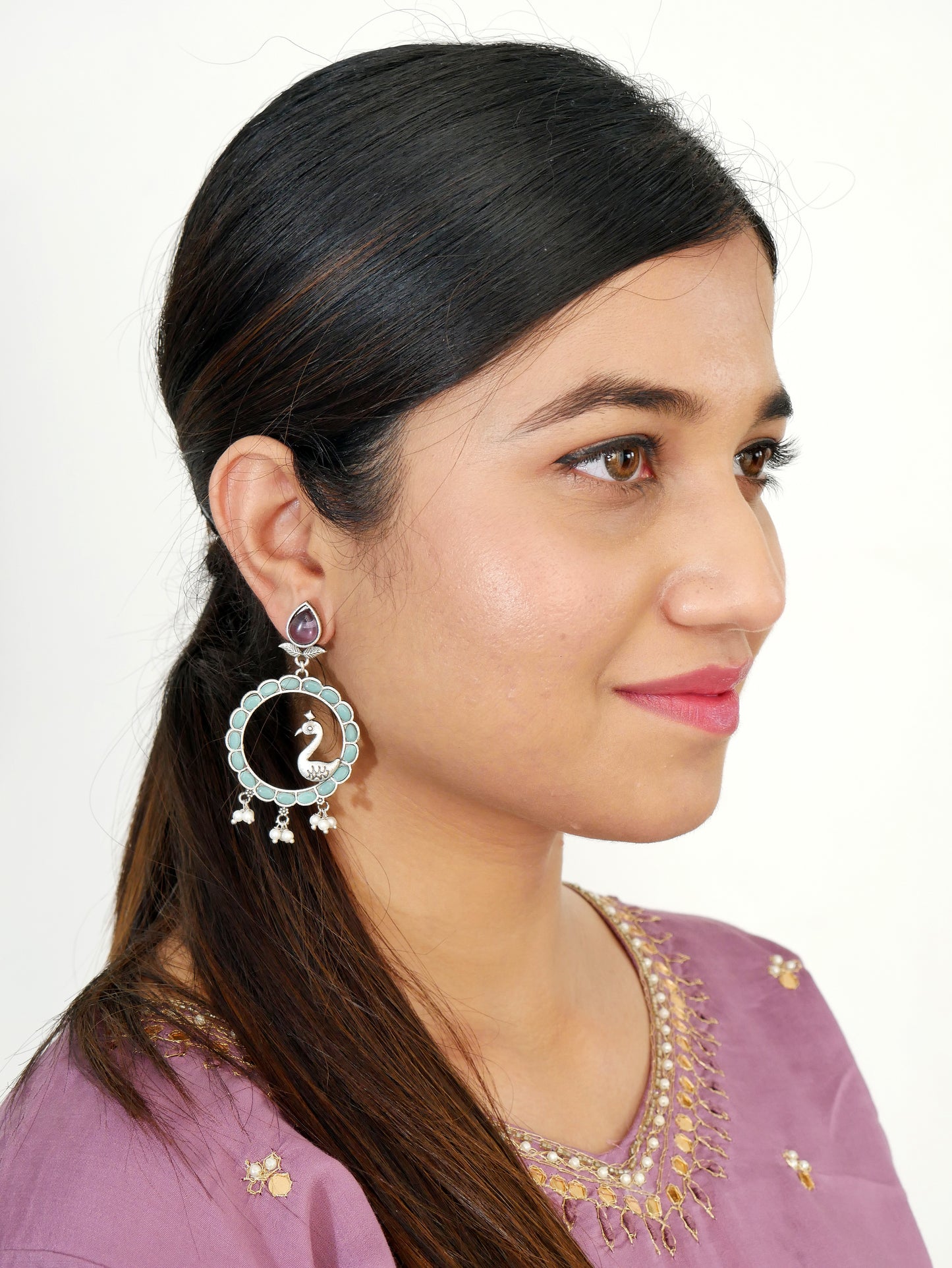 ETHNIC SILVER OXIDISED DANGLERS FOR GIRLS