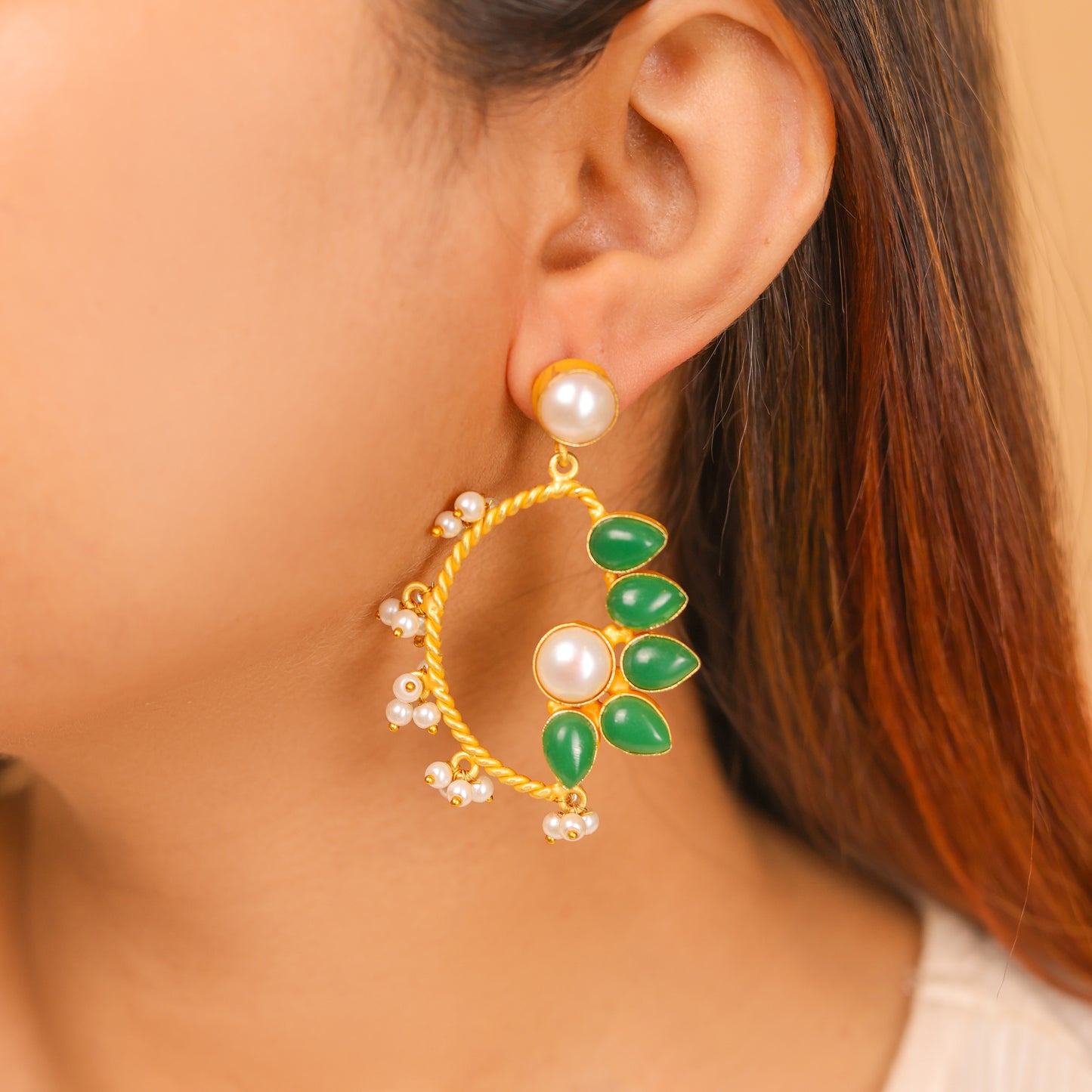 MEHER CRESCENT BLOOM EARRING