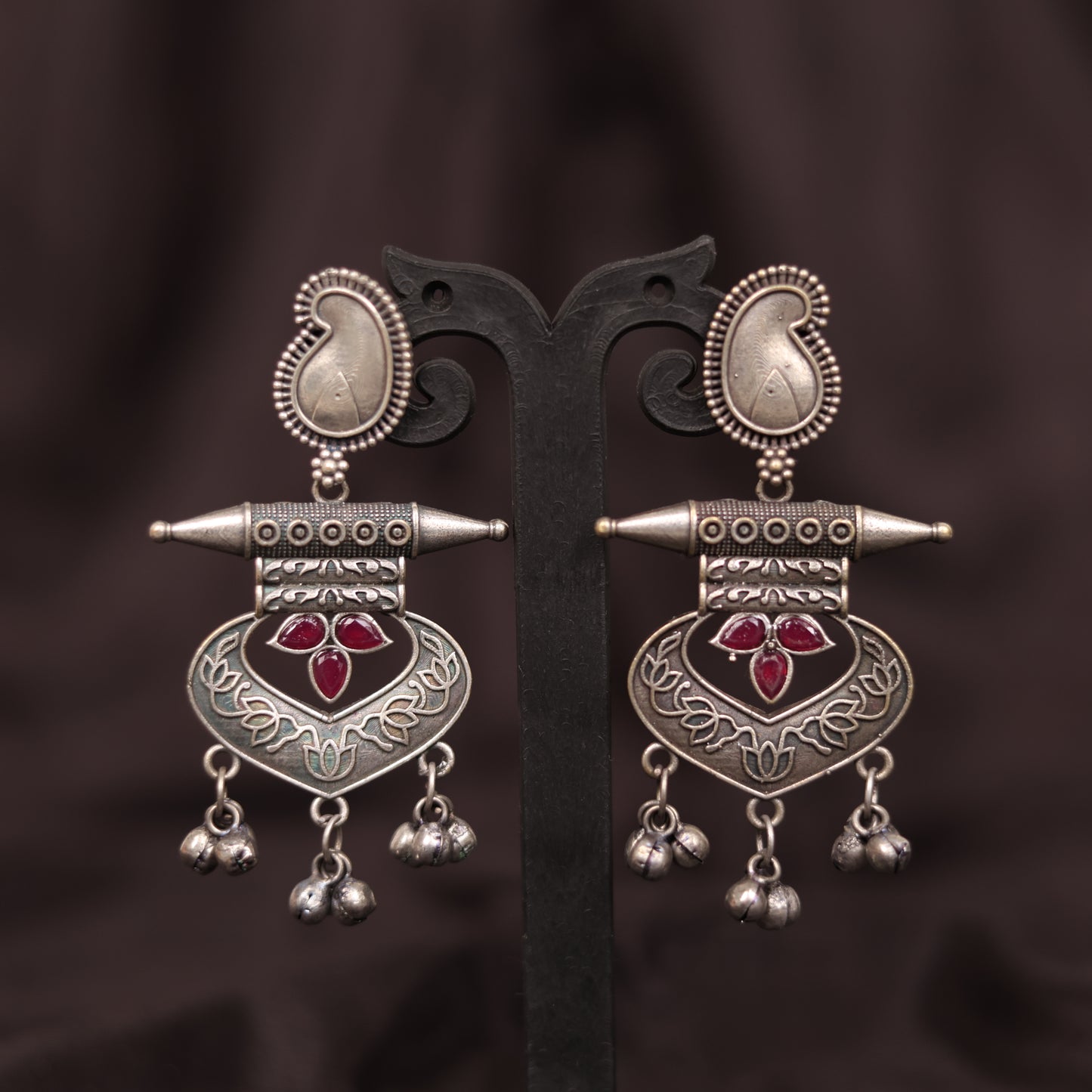 TRIBAL CHARM OXIDISED DANGLER EARRING