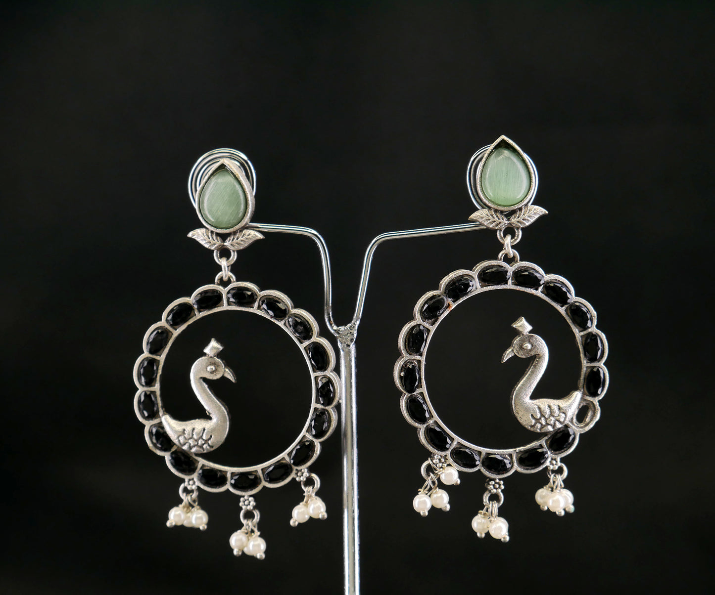 ETHNIC SILVER OXIDISED DANGLERS FOR GIRLS