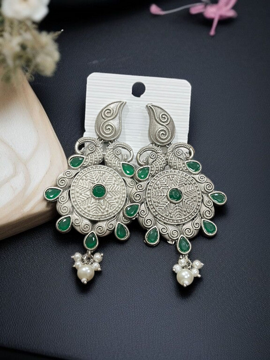 KALANGI SILVER OXIDISED EARRING