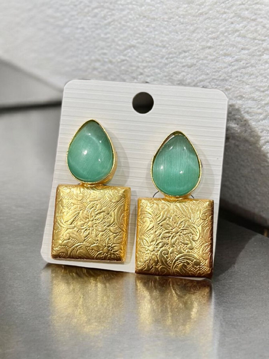 AADYA SQUARE BRASS STUD EARRING