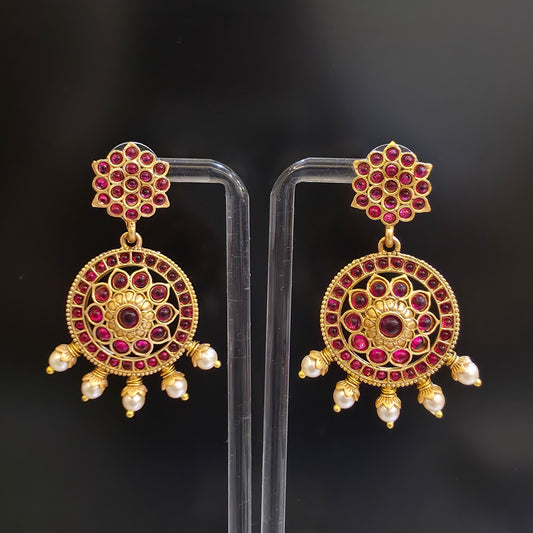 RUBY RADIANCE TEMPLE EARRINGS
