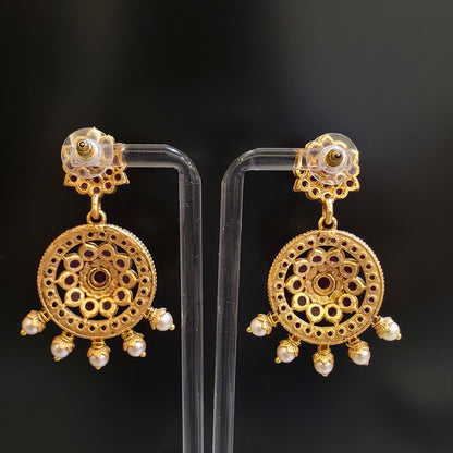 RUBY RADIANCE TEMPLE EARRINGS