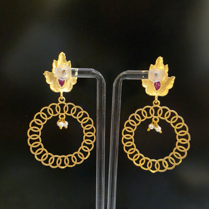 AARVI LEAF LOOP EARRINGS