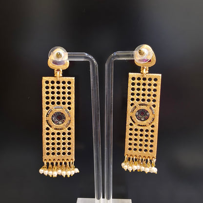 GULNAR TANJORE TASSEL EARRINGS