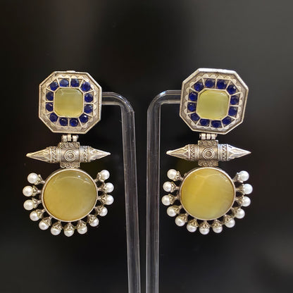 AZURE MAJESTY KUNDAN DROP EARRINGS