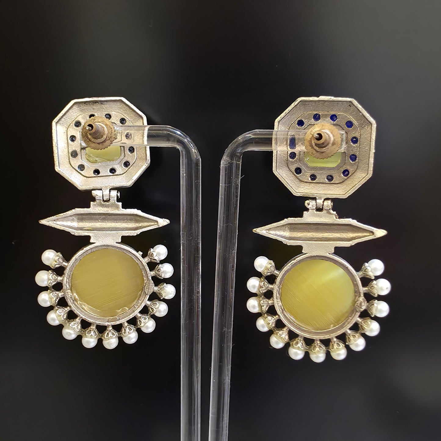 AZURE MAJESTY KUNDAN DROP EARRINGS