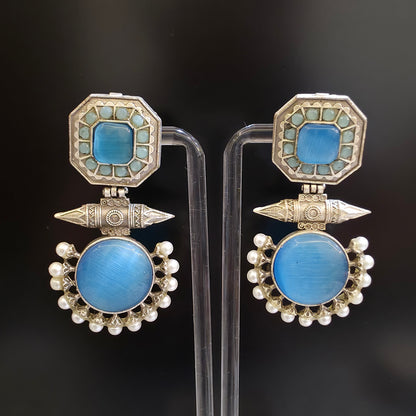 AZURE MAJESTY KUNDAN DROP EARRINGS
