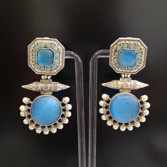 AZURE MAJESTY KUNDAN DROP EARRINGS