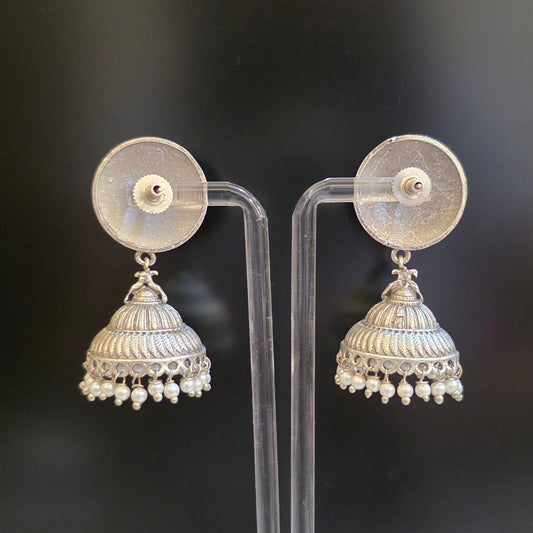 VINTAGE OXIDISED JHUMKA EARRINGS