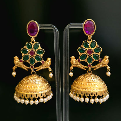 Mat Temple Ruby Jhumka