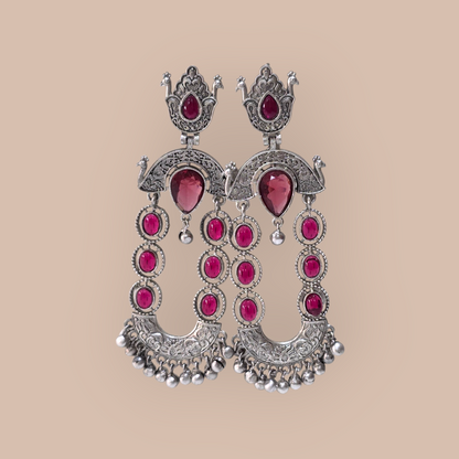 OOMPH MAROON JADAU KUNDAN CONTEMPORARY DANGLER