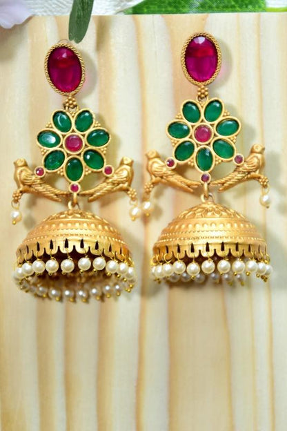 Mat Temple Ruby Jhumka