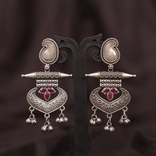 TRIBAL CHARM OXIDISED DANGLER EARRING