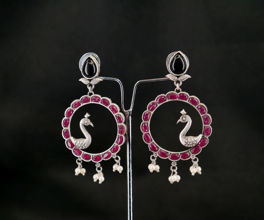 ETHNIC SILVER OXIDISED DANGLERS FOR GIRLS