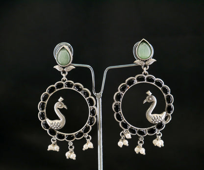 ETHNIC SILVER OXIDISED DANGLERS FOR GIRLS