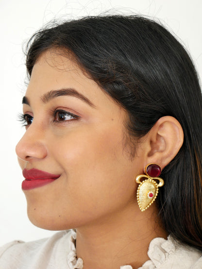 AARVI MONALISA STONE DROP EARRING