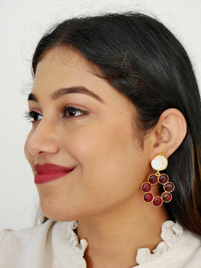 MONALISA RAW MOP GOLD PLATED  DANGLER